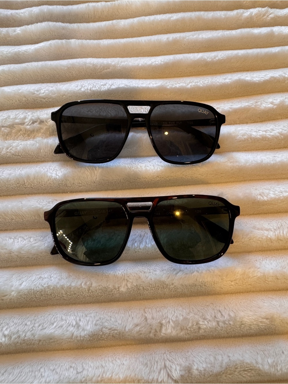 QUAY Aviator-Style Sunglasses in Black (Pair)